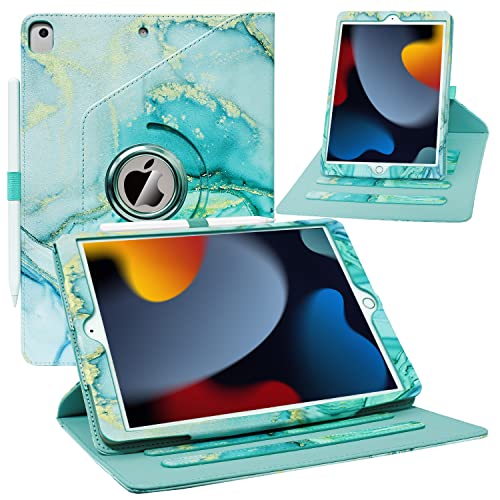 ZoneFoker Case for iPad 9th/ 8th/ 7th Generation, iPad 10.2 inch Case 2021/2020/ 2019, 360 Degree Rotating Stand