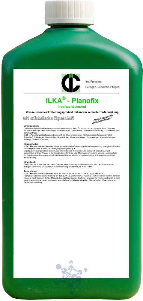 ILKA® - PLANOFIX hochschäumend Reiniger | 10L | universelles Reinigungskonzentrat | Maschinenreiniger, Küchenreiniger (Zulassung Fresenius), Grillreiniger, Motorreiniger, Grundreiniger