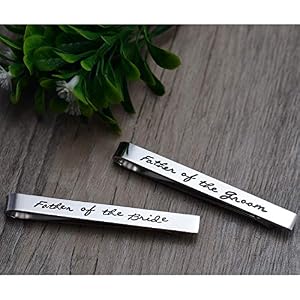 Melix Home Father of The Groom Father of The Bride Gifts Tie Clip Wedding Tie Clip Set Stainless Steel Tie Bar Wedding Party Day Present for Man
