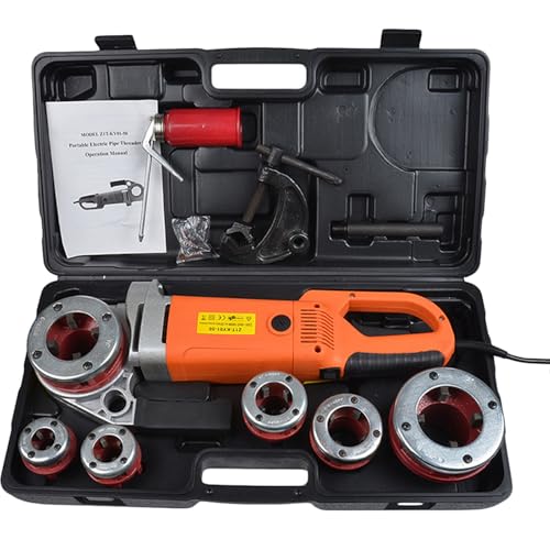 ylpddmm 2000W/2300W Máquina Roscadora de Tubos, con Bolsa de Transporte,Roscadora Manual para roscadora eléctrica de Tubos(20,9 mm-49,6 mm),6heads