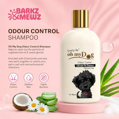 Image of Oh My Dog Smarty Pet Odour Control Shampoo for Dogs & Puppies - 500 ml | Dog Shampoo - Perfume Free, Paraben-Free, Sold by Barkz and Mewz (Odour Control)