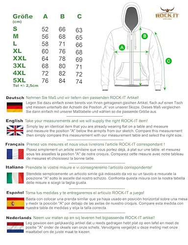 ROCK-IT Apparel Bluza z kapturem dla mężczyzn, zapinana na zamek błyskawiczny [rozmiary S-5XL] bardzo miękka tkanina premium – z kieszenią typu kangurka Burgund czerwony XL