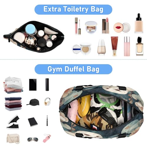 Owl Flowers Duffel Bag for Women Men Gym Bag with Shoe Compartment Wet Pocket Carry On Weekender Overnight Bags for Travel Gym Yoga School4