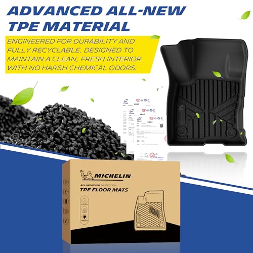 Image of Michelin Vehicle Mats for 2021-2026 Ford Bronco Sport | Not Fit Bronco 2-Door /4-Door /Rubberized Floor, All-Weather TPE Custom Fit Liner, Premier
