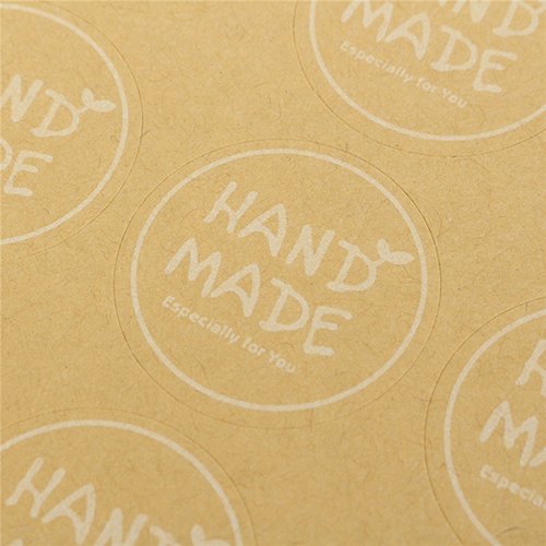 10 Bögen Selbstklebende Back-Etiketten – „Hand Made“, 3,5x3,5 Cm, Für Geschenke, Cupcakes & Deko