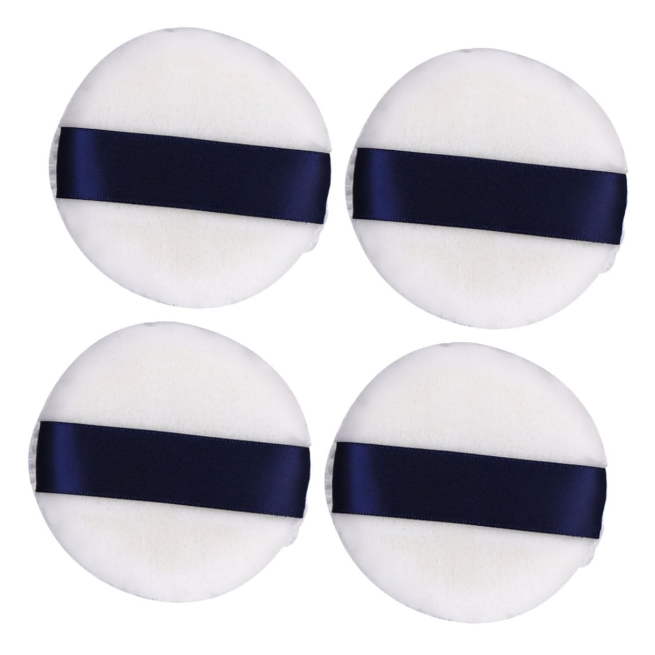 HAKIDZEL 4Pcs Soft Foundation Powder Puff with Ribbon Compact Loose Powder Applicator for Women Portable Makeup Tool for Finish for Home Travel Use