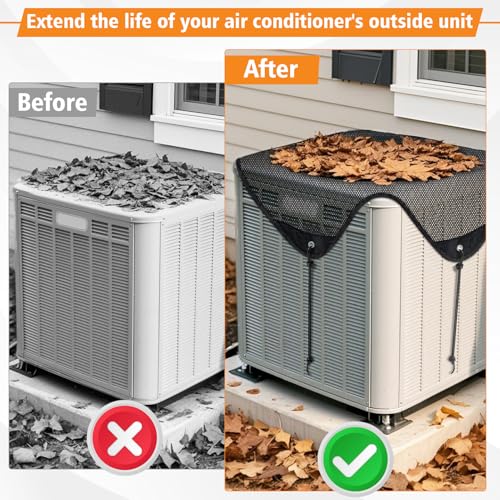 32\'\' X 32\'\' Central Air Conditioner Covers for Outside Units,Top Universal AC Unit Mesh Covers Outdoor,Breathable AC Condenser Cover for All Seasons - Thumbnail 5