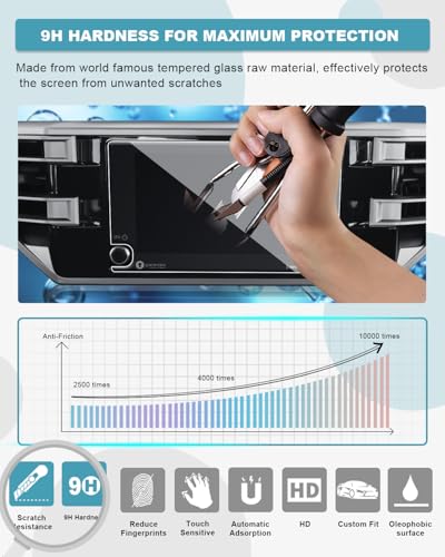 Image of CDEFG for 2025 2026 Toyota Tundra Screen Protector 8-Inch Tempered Glass, for 2022-2026 Toyota Tundra SR SR5 Accessories Screen Cover HD Anti Fingerprints