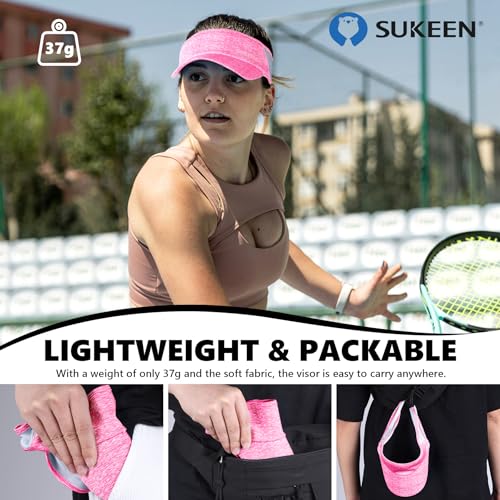 Image of Sukeen Sports Sun Visor Men Women Lightweight Portable Cooling Stretchy Visor Hat for Running, Golf, Daily Wear