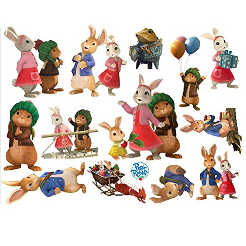 Fangeplus(R DIY Removable 3D Creative Cartoon Peter Rabbit Art Mural Vinyl Waterproof Wall Stickers Kids Room Decor Nursery Decal Sticker Wallpaper 23.6''x17.7''
