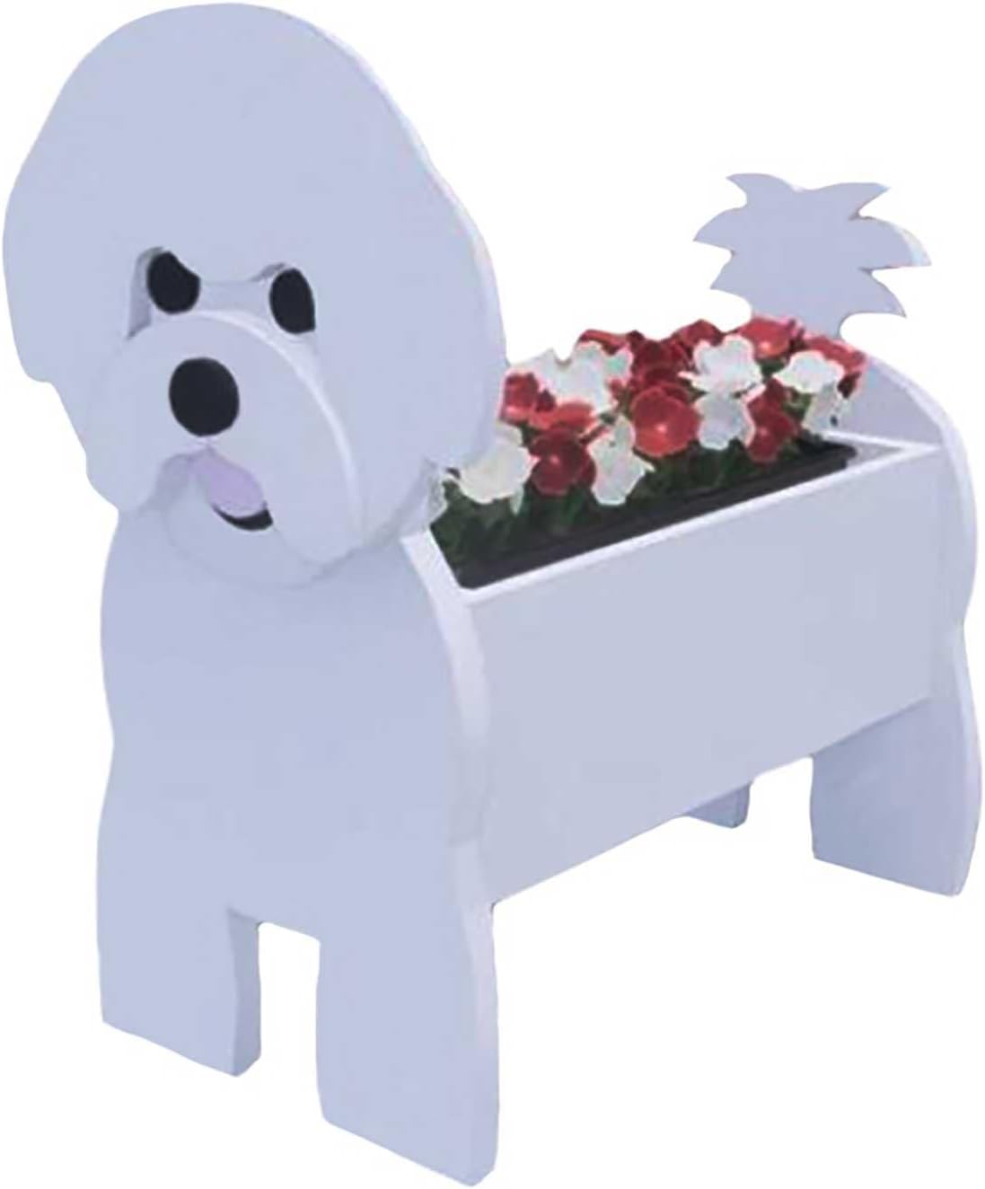 HSART Bichon Frise Plant Pot, Garden Planter, Animal Shaped Flower Plant, Succulent Pot Decoration for Yard Decoration