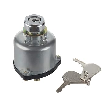 Ignition Starter Switch with 4 Position 6 Terminal 2 Plug and Drop Keys Replacement for Lucas, Nissan,Isuzu,Diesel Engine Agricultural Machinery,Forklift, Tractor, Construction Machinery