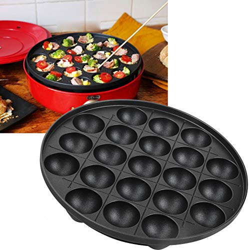 Panela de fogão Takoyaki, panela de ferro fundido portátil antiaderente assadeira de ferro fundido u