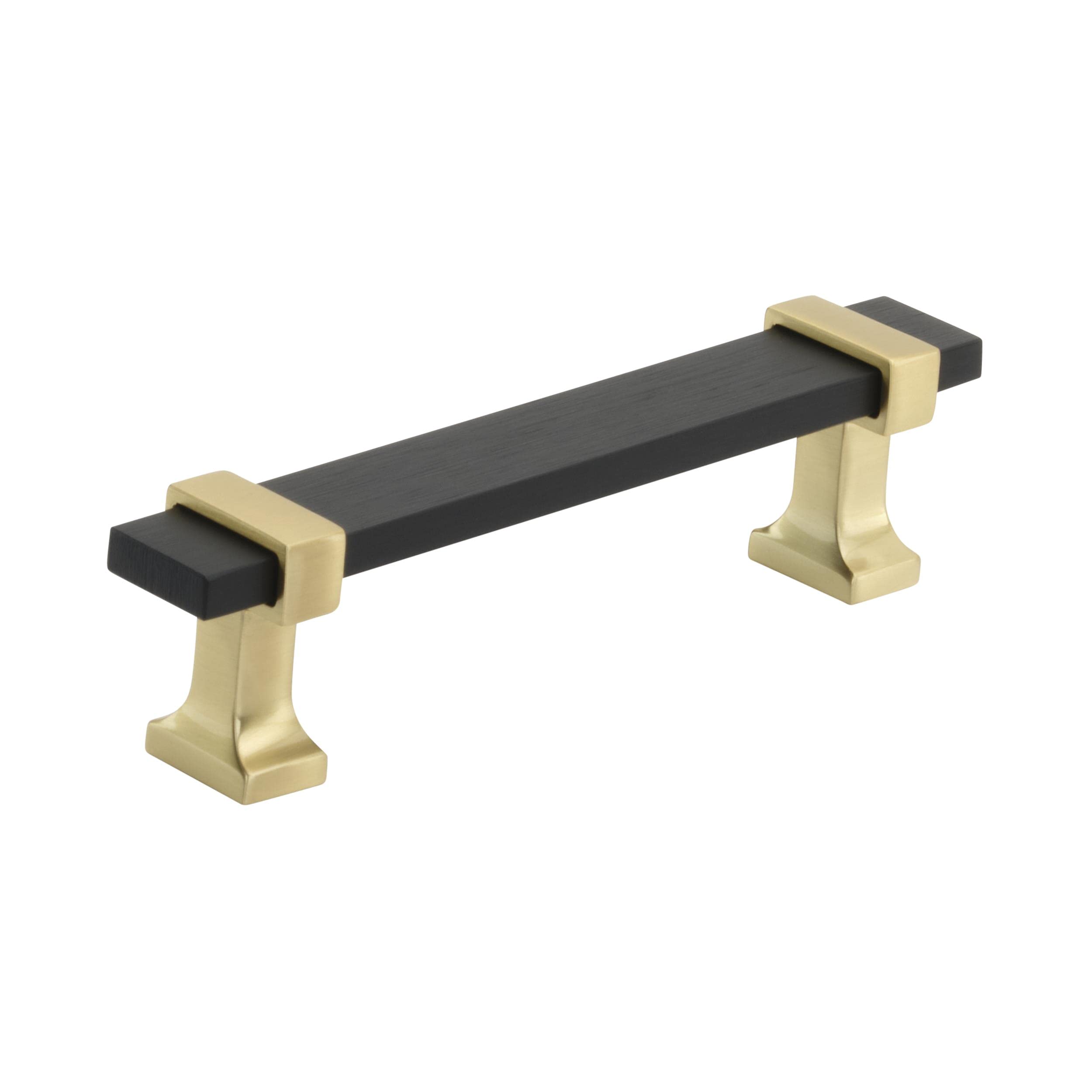 Amerock, Brushed Matte Black/Brushed Gold, 3-3/4 inch (96mm) Center-to-Center