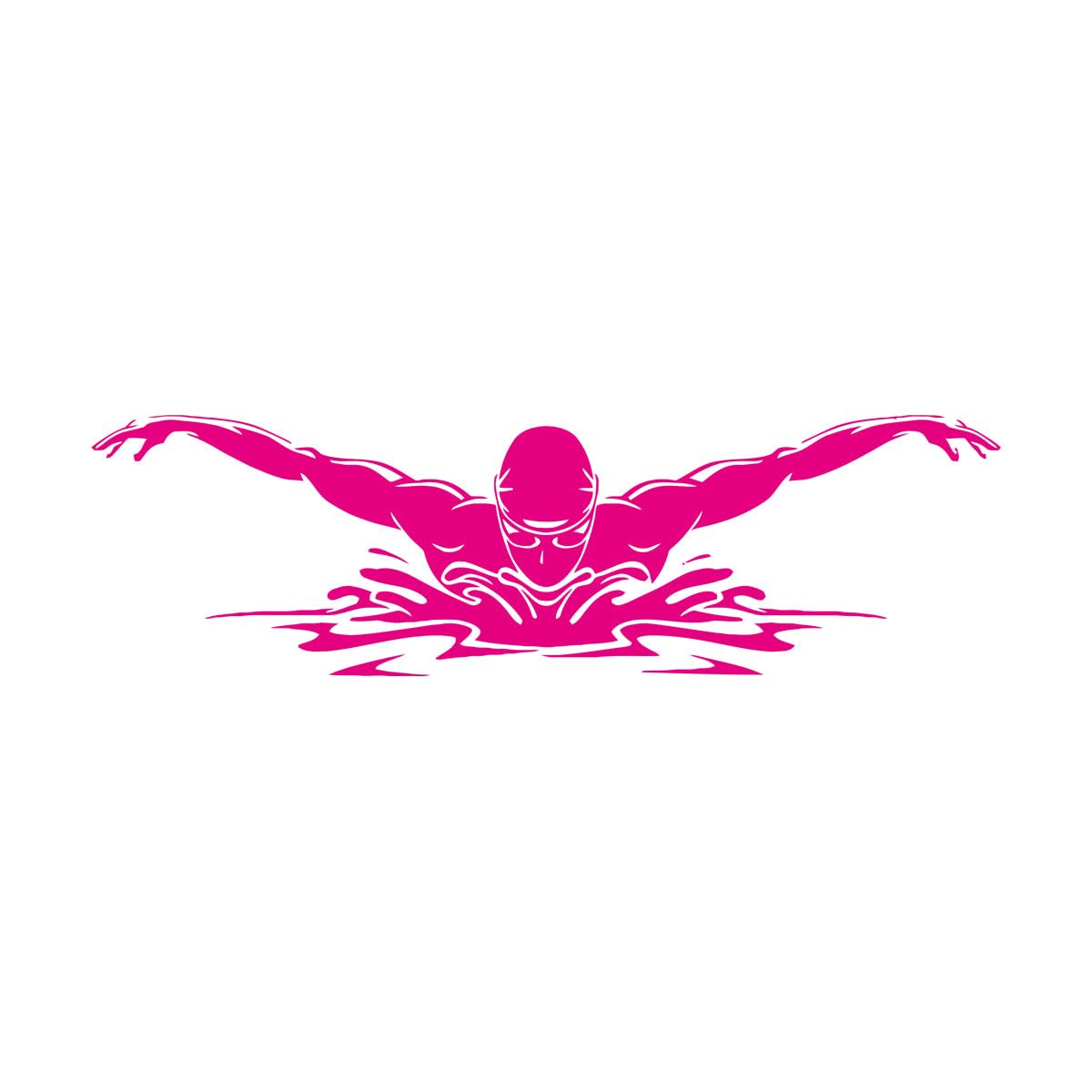 Fine Carving Decals Swimmer Swimming Pool Water Sports Athletics 49.5x166.1cm Can Modify and add Information Extra Large Rosered — image 1