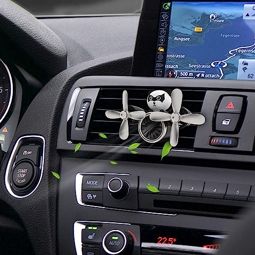 Image of Pilot Car Air Freshener, Cute Duck Car Vent Clip Air Freshener Automotive Air Outlet Fan Diffuser, Automotive Interiors Vent Decoration (Dog)