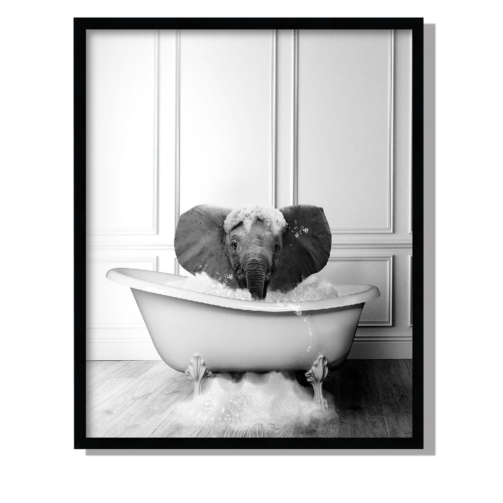 Funny Animals Wall Art Decor Pictures Canvas Prints Posters Animal Portrait Artwork for Bathroom Home Walls Decor(C, 8x10 inches)
