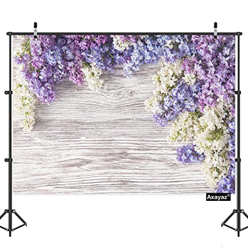 Axayaz Purple Flowers Tapestries Violet White Lavender Floral Wall Wall Hanging Polyester Backdrop For Living Dining Room College Dorm 80X60 Inch #TOP2