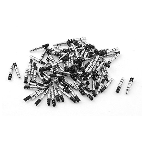 Conector Jack 3.5mm macho Aexit, 100 piezas negro miniatura 1