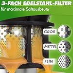 Entsafter NUTRI-PRESS MAX Ganze Früchte entsaften Slow Juicer Slow Juicer Kaltpresse mit XXL 135 mm Öffnung, BPA-frei inkl. Saft-Flasche, Slow Juice Rezeptbuch – Bild 4