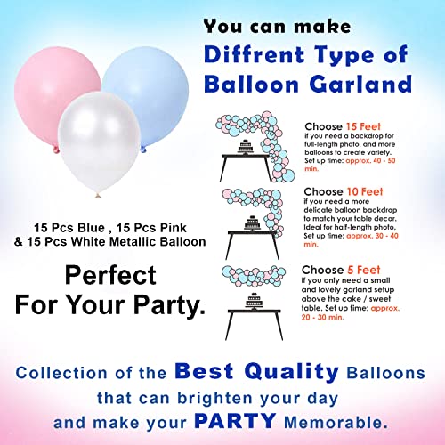 Image of Party Propz Baby Shower -White Latex Balloons Arc with Golden Moon Foil Combo 52Pcs for, Baby 1st Birthday, House Warming Party Decoration