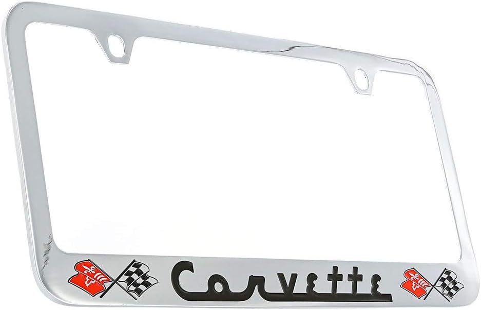 Chevrolet Corvette C1 Chrome Plated Metal License Plate Frame Holder