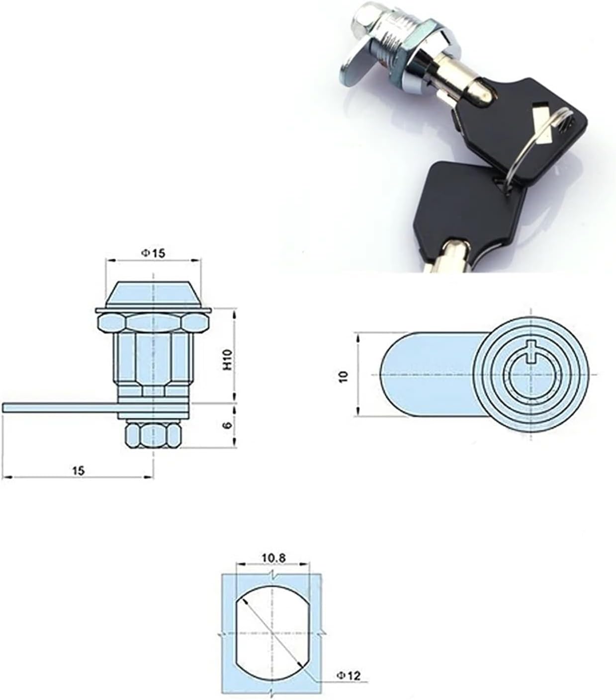 Mini Cabinet Tubular Cam Lock MA094 1Pcs(B)