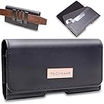 TECHGEAR RFID Blocking Card Holder PU Leather Holster Pouch Case with Belt Clip & Loop for iPhone 17, 17 Pro,16e, 16 Pro, 16, 15, 15 Pro, 14, 14 Pro, SE, 13, 13 Pro, 12, 12 Pro, 11, 11 Pro, XR, XS, X