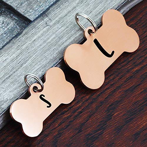Ultra Joys Stainless Steel Dog and Cat ID Tags - Personalized Front & Back Engraving, Bone Tag Mountain Design, Rose Small - Thumbnail 3