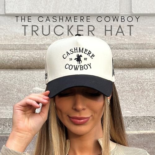Image of Vintage Western Trucker Hat | Men & Women | Country Cute Caps for Cowgirls Cowboys | Camo Denim Embroidered Cotton | Snapback