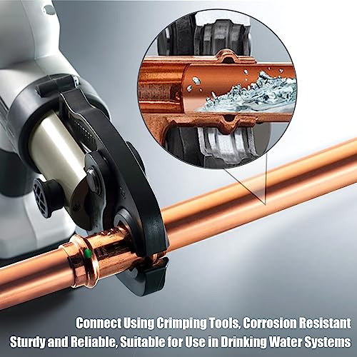 Aowoil 10Pcs 3/4'' Propress Fittings- Zero Lead Copper,Use With A Crimp Tool,For Copper Water Pipes (90 Degree) #TOP3