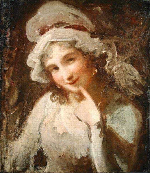 Toile Peinture Murale George Romney Souriante Décor Salon 60x90cm