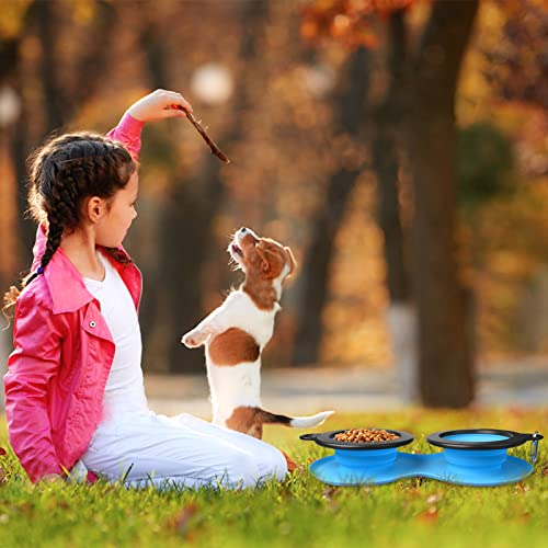 Winsee Collapsible Dog Bowls Water, Portable Travel Pet Food Feeding Cat Bowl, Foldable Expandable Cup Dish With No Spill Non-Skid Silicone Mat, Free Carabiner For Traveling, Hiking, Camping #TOP6