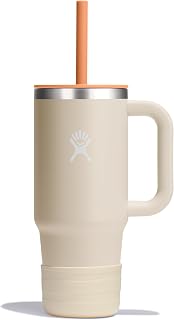 Hydro Flask Kids 24 Oz Travel Tumbler with Handle, Lid and Straw for School - Insulated Stainless Steel in Coconut Cream