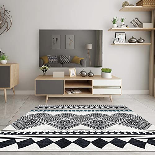 image for Generic Plaid Area Rug Doormat, 2.6 x 4ft Modern Bohemian Strip Carpet