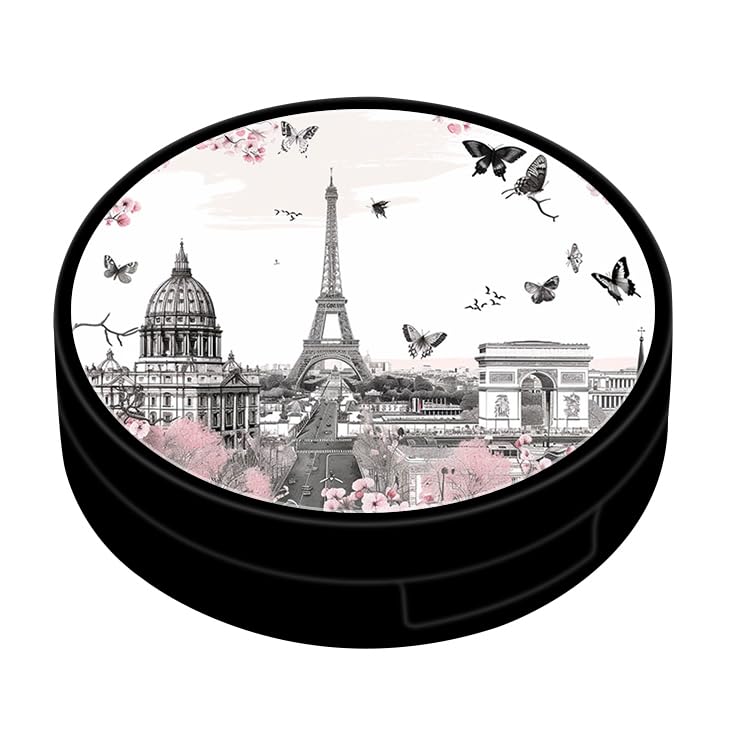 MIERYIER Contact Case Personalized Contact Box Travel Kit Portable Customized Contact Case with Mirror Tweezers Remover Tool Solution Bottle (Cherry