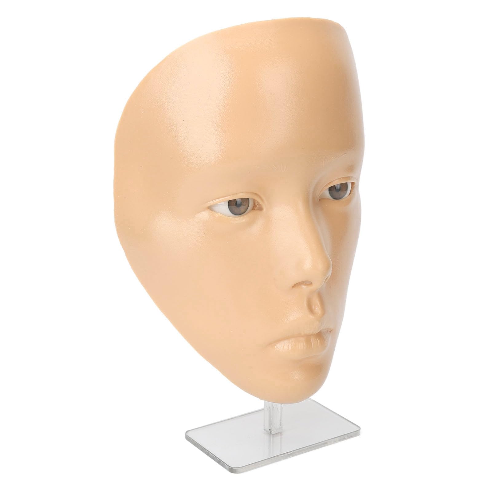 Silicone Makeup Practice Face with Plastic Stand - Image 2