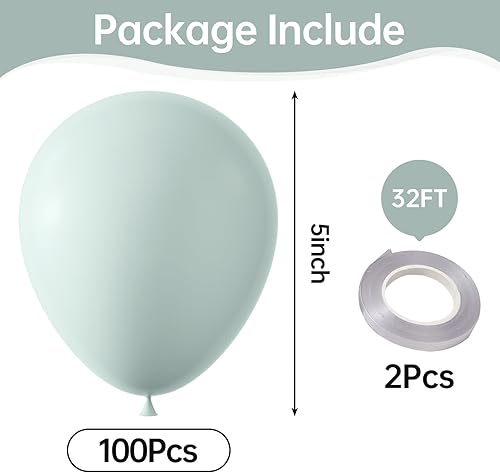 Vista 166 de KALOR Globos de arena blanca retro, 100 piezas de 5 pulgadas mini globos de látex mate para arco de guirnalda de globos, decoración de cumpleaños