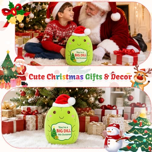 Image of Christmas Stuffed Animals - Pickle Plush with Santa Hat