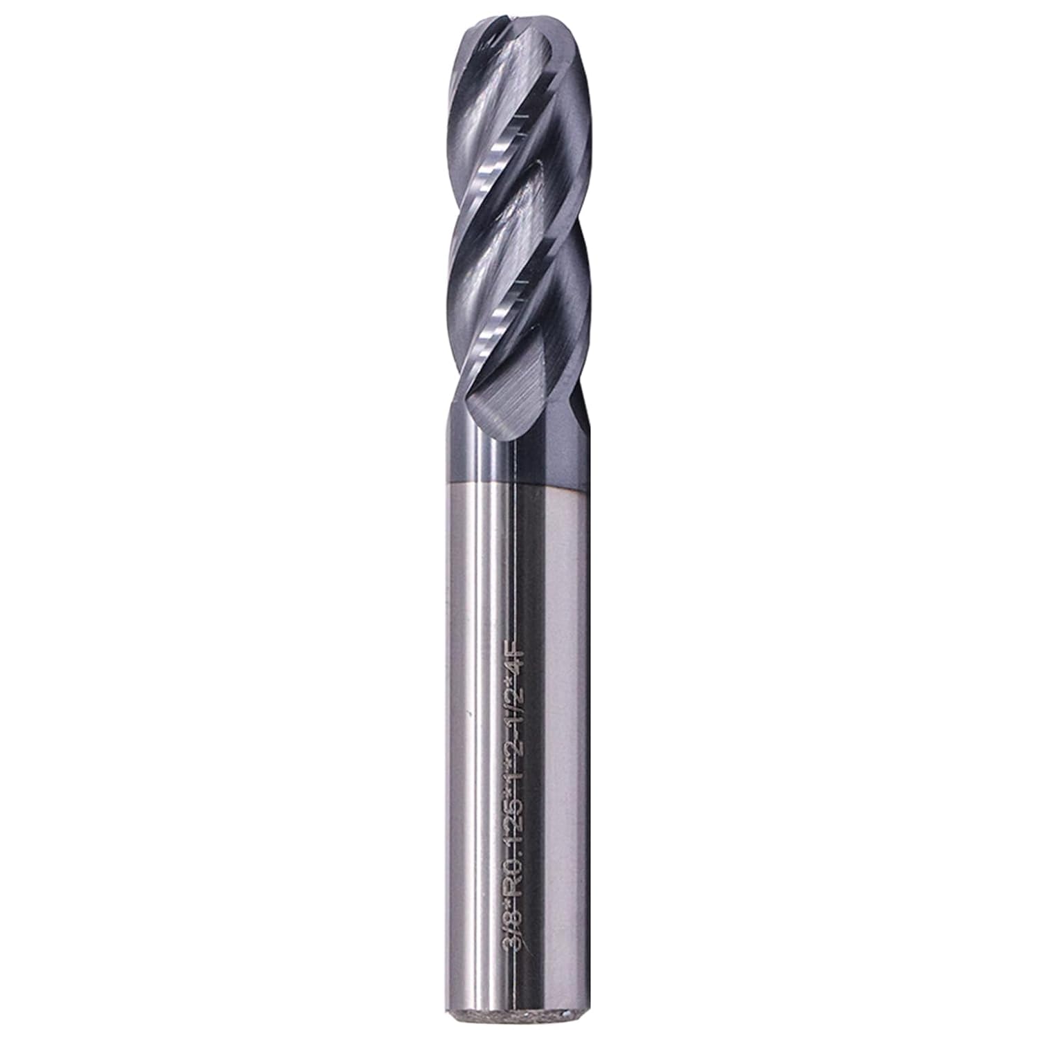 3/8" 4 Flute Solid Carbide End Mill, 0.06" Corner Radius, AlTiN Coated | 30 Degree Helix, 3/8" Cutting Diameter, 3/8" Shank Diameter, 1" Length of Cut, 2-1/2" Overall Length
