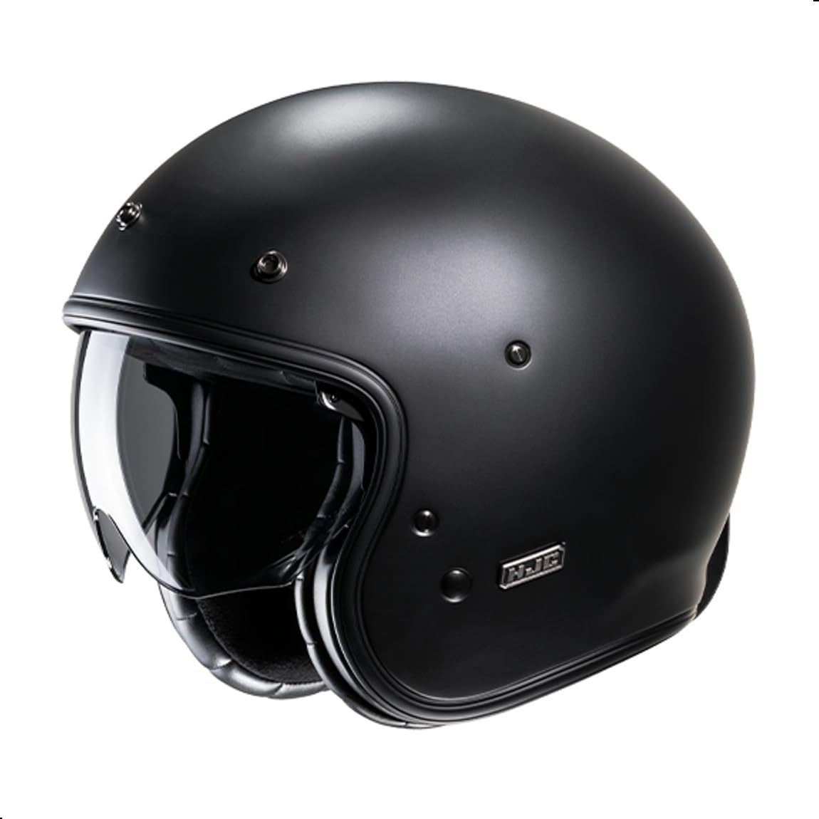 V31 Solid Open Face Motorcycle Helmet with IS-10 Visor, DOT Approved (Semi Flat Black, Medium)