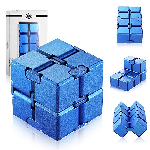 Preisvergleich Produktbild Funxim Infinity Cube, Unendlicher Würfel Spielzeug, Magic Unendlicher Flip Würfel Dekompression Spielzeug, Tötungs Zeit Zappeln Spielwaren Stressabbau Würfel (Blau)