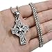 ELFASIO Jewelry Stainless Steel Celtic Cross Pendant Necklace Mens Chain 30inch
