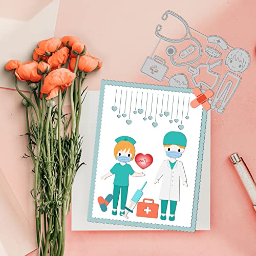 GLOBLELAND Doctor Nurse Cutting Dies Metal Stethoscope Box Die Cuts Embossing Stencils Template for Paper Card Making Decoration DIY Scrapbooking Album Craft Decor - Image 2