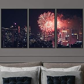 signwin 3 Piece Framed Canvas Wall Art City...