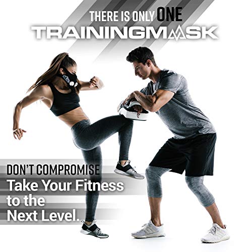 Training Mask - Workout Training Mask 2.0 With Case, Cardio Training Mask For Running, Cycling, And Exercise, Multi-Level Resistance, Black Mask, White Valve, Large #TOP6