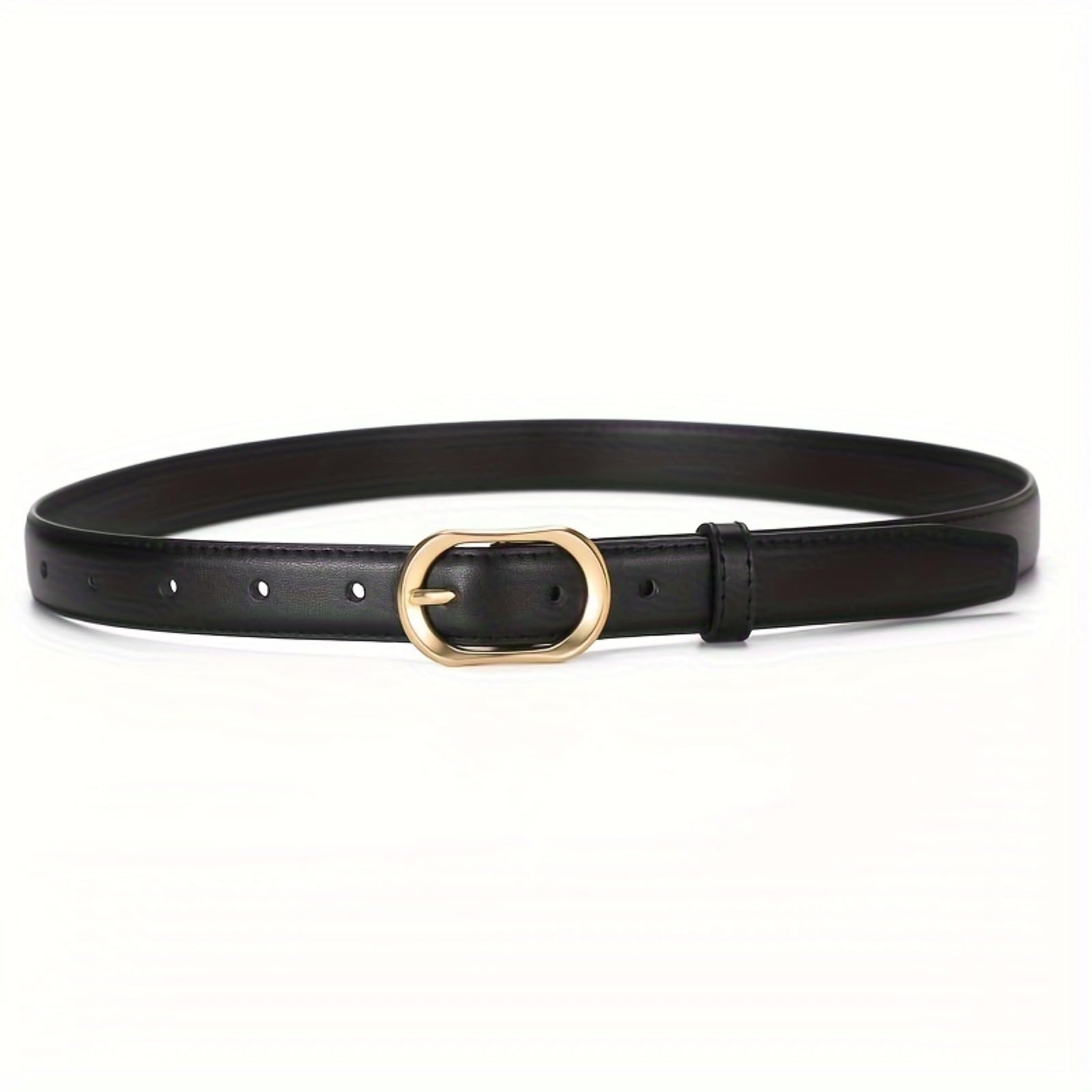 Ceinture Féminine Rétro Personnalisée, Boucle Texturée, En Denim Cuir Simple Et Polyvalente-black-110cm
