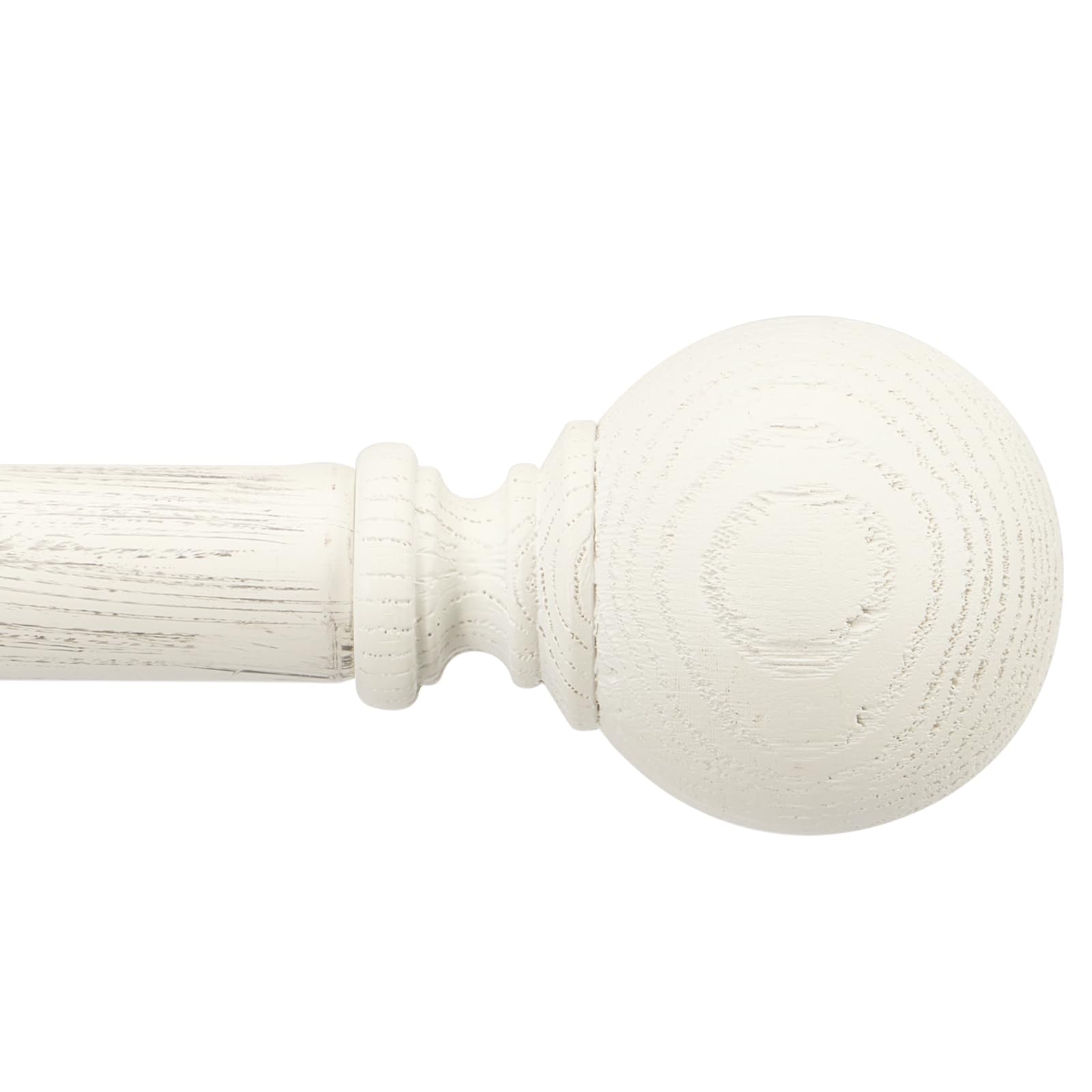 PeSenp Wooden Effect Curtain Poles for Eyelet Curtains 98 to 249 cm, 25 mm Extendable Metal Curtain Poles with Solid wood Finials （Window Size: 58-229 cm)