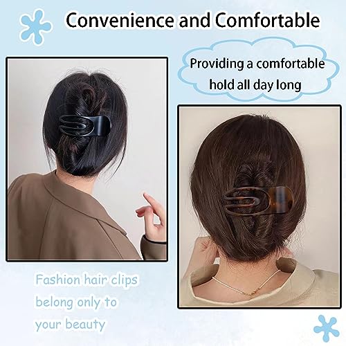 4 PCS French Concord Flat Hair Clips for Women, 3.54 Inch Curved Hair Claw Clips Alligator Hair Barrettes Volume No Slip Grip Strong Hold Banana Hair Clamps Jaw Clips Styling Hair Accessories - Thumbnail 6