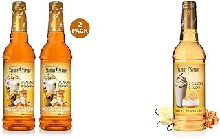Jordan's Skinny Syrups Sugar Free Coffee Syrups, Salted Caramel and Vanilla Caramel Creme Flavors | Zero Calorie Flavoring for Drinks and Foods | Gluten Free, 25.4 Fl Oz, 3 Pack